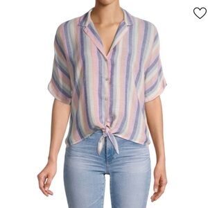 Rails Marley Stripe Tie-Front Camp Shirt XS